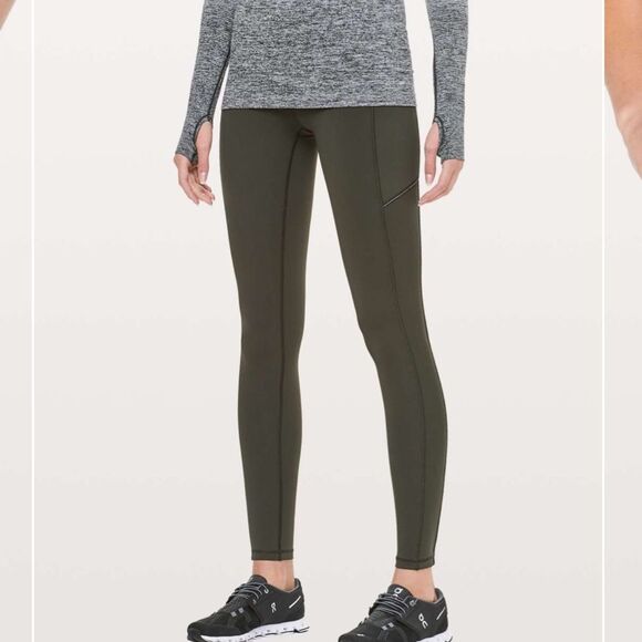 LULULEMON | Speed Up Tights Dark Olive Green Leggings Women’s Size 2 - Picture 1 of 13